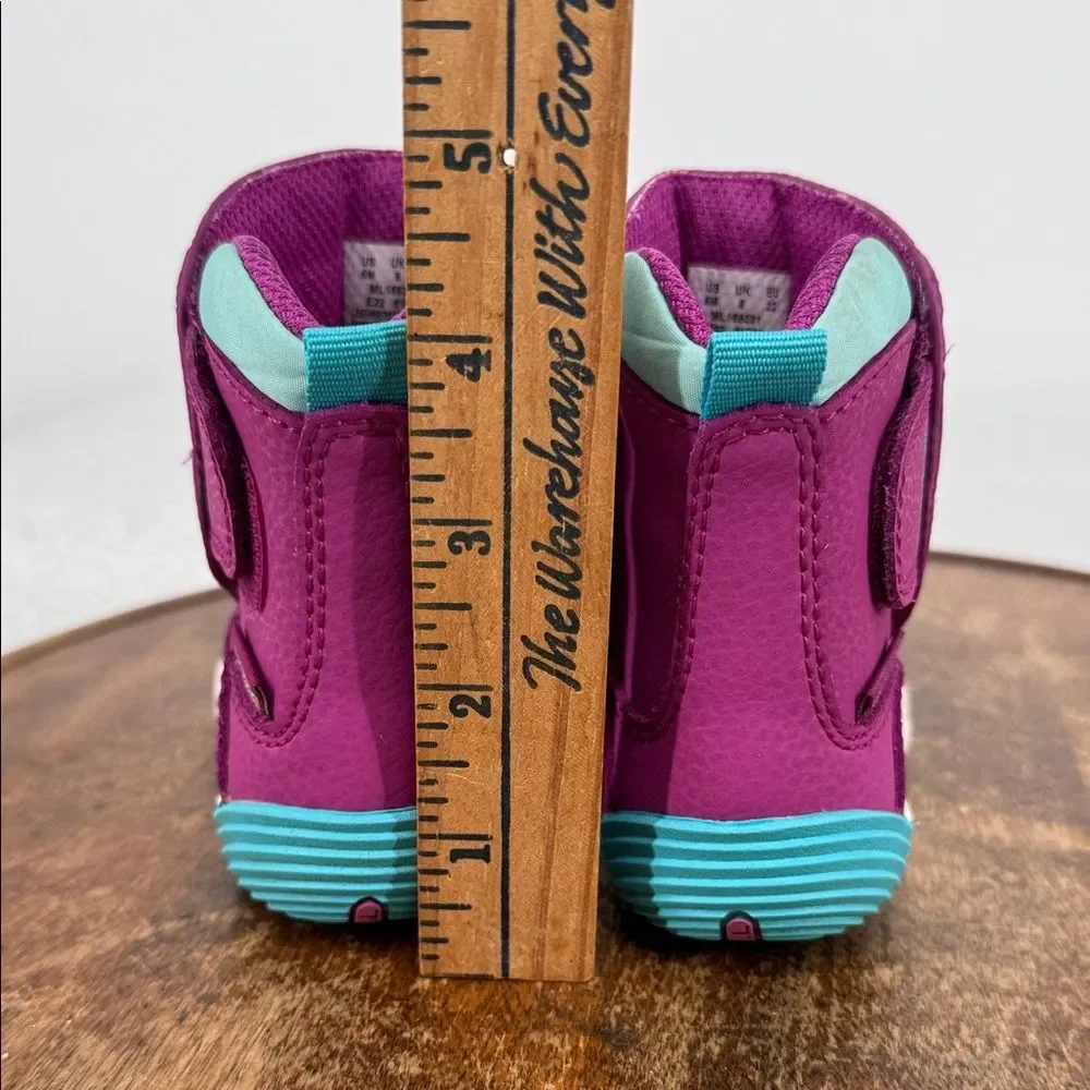 Merrell Boots Kids Toddler 6 Bare Steps Puffer Purple Blue Winter Snow